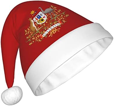Zaltas Bat de Armas da Austrália Chapéu de Natal para Hats adultos e confortáveis ​​de Papai Noel para materiais de festas