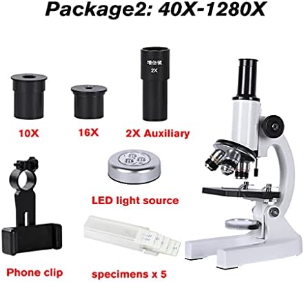 Ylyajy 640X 1280X 2000X Microscópio Biológico Educação Monocular de Estudantes LED LEITO DE TELEFONE DE LEZA