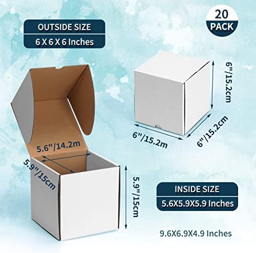 Wiftrey 6x6x6 + 10x7x5 Caixas de remessa brancas para pequenas empresas