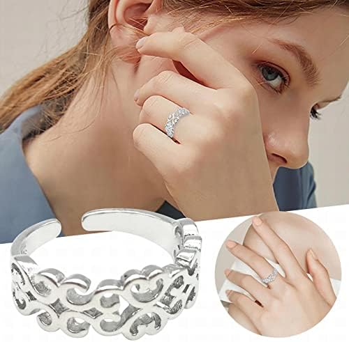 Acessórios de jóias do Dia dos Namorados Anéis de engajamento de anéis ajustáveis ​​Moda Mulheres Anelas 2pcs anéis para adolescentes