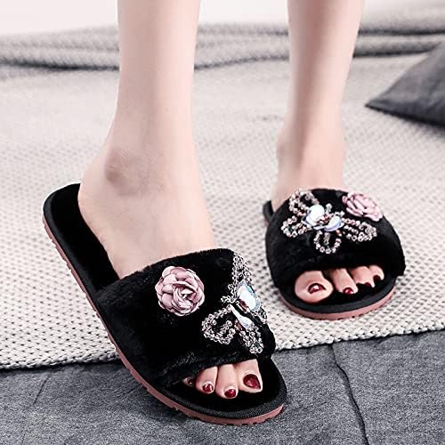 Mulheres deslizam chinelos de verão em casa aberta quente mantenha flores planas dedo dedo casa deslizamento em chinelos de sapatos de mulher luxuosos sapatos de chinelos femininos