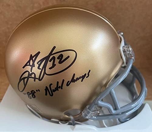 Ricky Watters Notre Dame assinou mini capacete autografado Beckett q61234