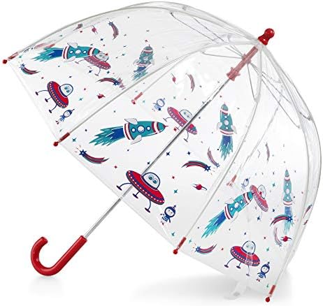 Totes Crianças guarda-chuva de bolha clara com alça fácil de aderência, aventura- cósmico