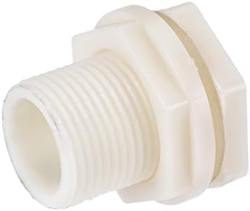 Acessório de antepara uxcell, g3/4 masculino, ajuste de tubo de adaptador de tubo com junta de silicone, para tanques de água, plástico ABS, branco, pacote de 4