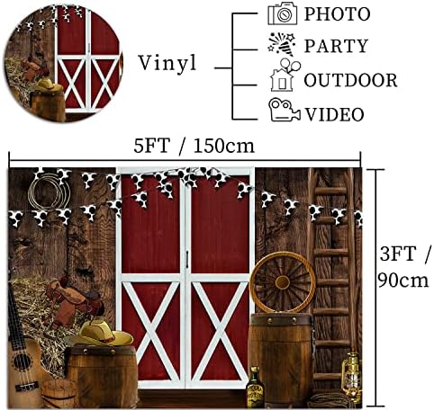 Cena de cowboy ocidental fotografia cenário 5x3ft Farmhouse de madeira de madeira de madeira fundo para baby party