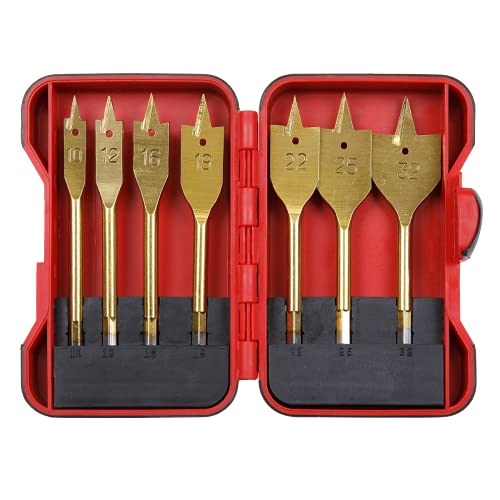 Sealey AK3707FW 7pc 1/4 Héxita Hasth Flat Wood Bit Bit Set