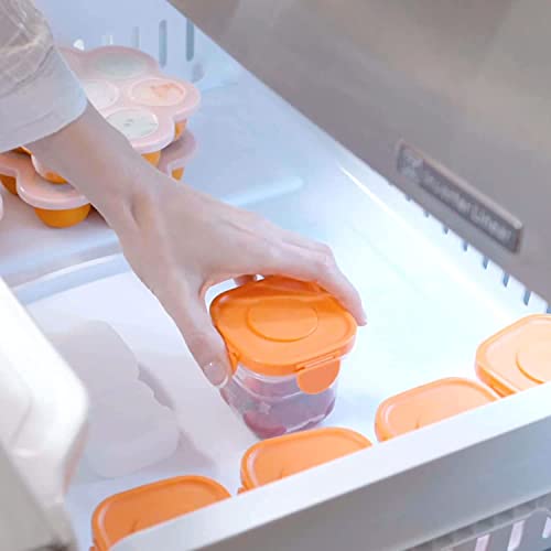 Recipientes de armazenamento de alimentos para bebês quarks - tampas de travamento com pacote de gelo removível e embutido - microondas,