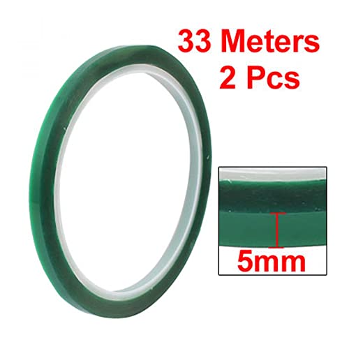 Mapa de fornecimento 2 pacote 5mm x 33 metros fita adesiva verde fita de alta temperatura para solda de PCB