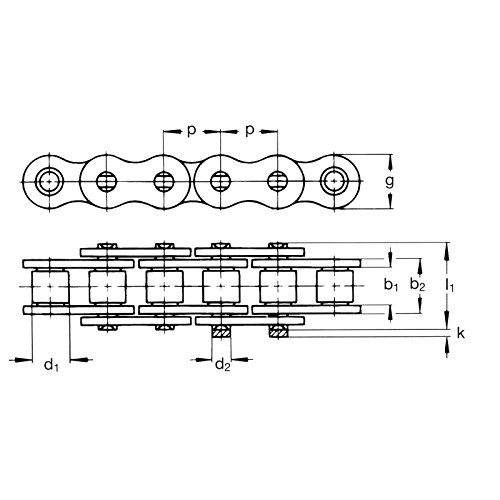 Ametric 08b ISO, caixa de 10 pés, corrente de rolo único, 42x10ft nº de peça de parte, 12,7 mm, 7,75 mm, 8,51 mm, 17 mm, 1/2x5/16,