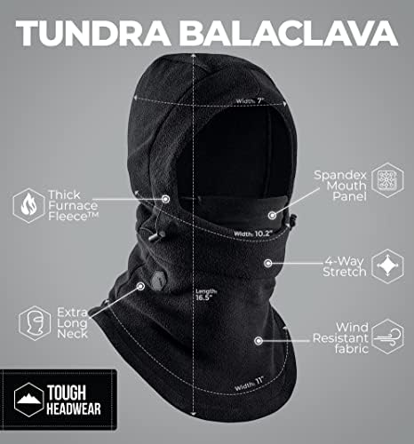 Máscara de esqui de Balaclava - Tampa da máscara facial de inverno para clima frio extremo - engrenagem de neve de lã pesados ​​para