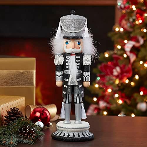 Hollywood Nutcrackers Soldado de prata/preto de Hollywood, 15 polegadas