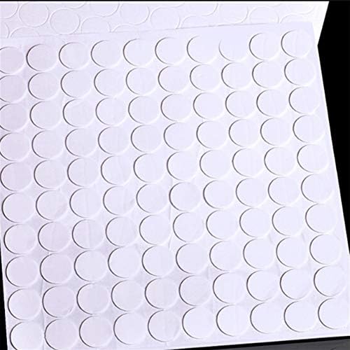 Winwinfly 100 contagem branca adesivos de fita dupla face branca redonda acrílica sem traços adesivo adesivo criativo super pegajoso