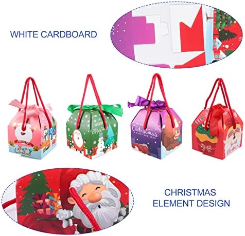 Sewroro 12pcs Cartoon Cutrine Boxes de presente de Natal Caixa de papel de fruta de natal