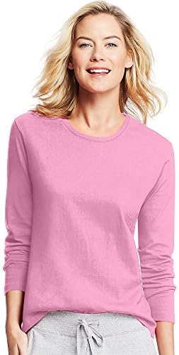 Hanes Mulher Mulbora de Mulha Longa T-Shirt_pink Swish