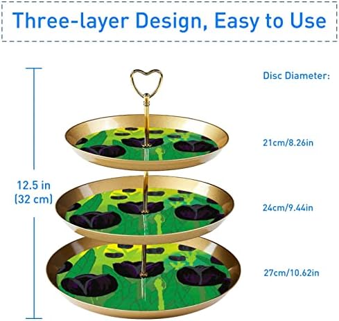 Porta de cupcakes de três camadas, suporte de sobremesa, torre de cupcakes para bolos de sobremesas