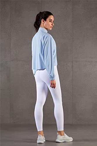 Altiland Women's Athletic Running Yoga Gym Track Zip Up Jackets Cropped upf 50+ Proteção solar Camisas de treino