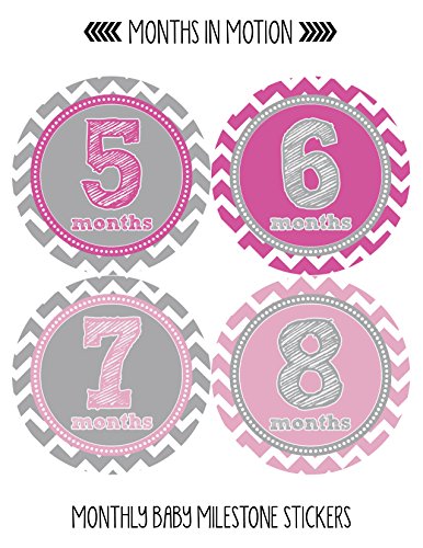 Meses in Motion Baby Monthly Stickers - Baby Milestone Stickers - recém -nascidos adesivos - adesivos de mês para menina