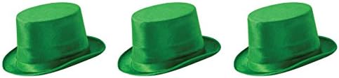 Beistle 3 peças Green Vel Felt Platpl Top Hats para Happy St. Patrick's Day Party Supplies
