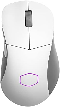 Cooler Master MM731 Mouse de jogos brancos com 19.000 dpi, 2,4 GHz e sem fio Bluetooth, pés PTFE, iluminação RGB e Software de Ministério