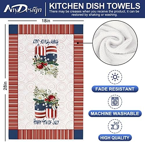 AnyDesign feliz 4 de julho Toalha de cozinha de Deus abençoe a toalha de prato America 18 x 28 ± patriótico American