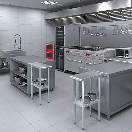 AMGOOD 24 x 12 Tabela de trabalho em aço inoxidável | Mesa de preparação de alimentos de cozinha de metal | NSF