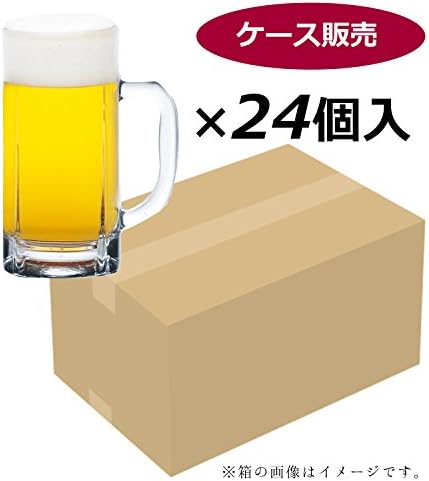 Toyo Sasaki Glass Beer Glass Stein, transparente, 16,9 fl oz, conjunto de 24