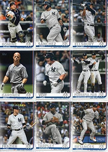 New York Yankees 2019 Topps Complete Mint Hand Collated 30 Cards Team Set com 2 cartões de juiz Aaron diferentes, além