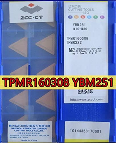 FINCOS TPMR160308 TPMR1103044 YBM251 10PCS 50PCS ZCC.CT Inserção de carboneto YBM251 = M10 -M30 Processamento: Aço inoxidável -: 110304