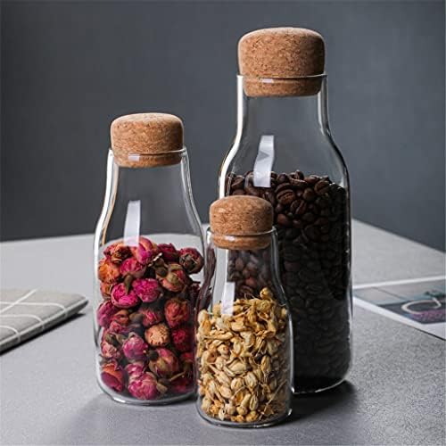 Uysvgf 3pcs vidro jarra de armazenamento de cozinha grãos de café grãos de café chá selado jarra transparente jar garrafa jarra