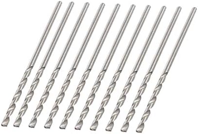 Novo LON0167 HSS Straight Hole de drill hole 1mm eficácia confiável Twist Head 40mm de comprimento Bit Silver Tom 10pcs