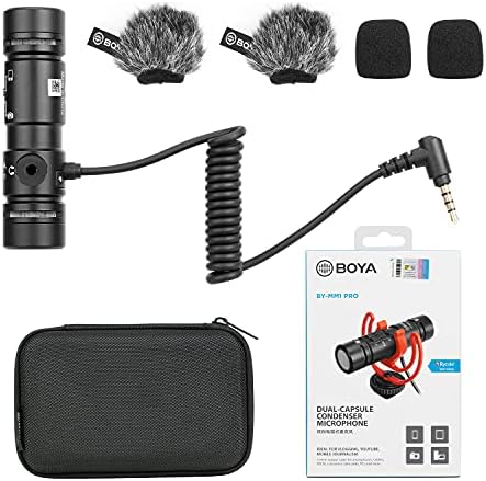 Microfone de espingarda de espingarda de espingarda de espingarda de capa de cápsula dupla para iPhone para smartphone