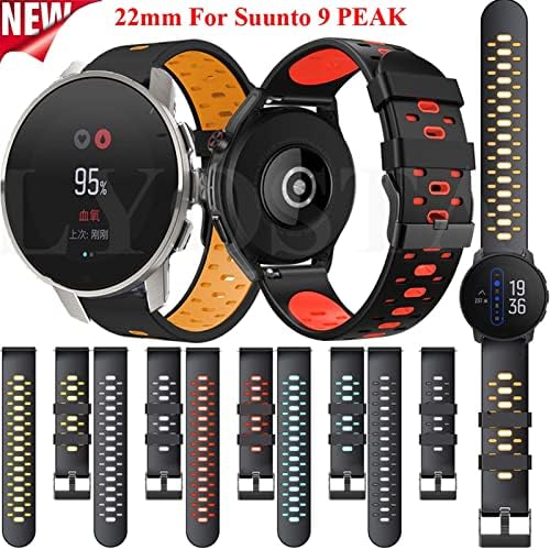 Aehon 22mm Silicone tiras para Suunto 9 Peak Outdoors Sport Smart Watch Breathable para a pulseira de banda de substituição de coros vertix