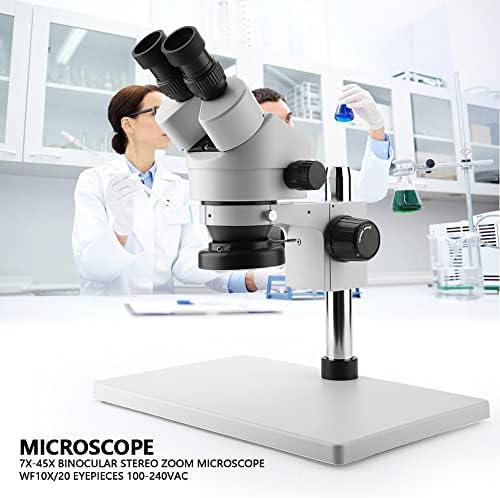 Microscópio binocular, visão binocular ajustável Clear Imaging Aluminum Aluminum Binocular Zoom Microscope Longa Distância para a indústria de eletrônicos