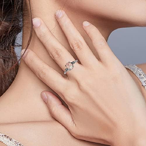 Anéis ousados ​​com menos de 20 dólares requintados anéis de prata femininos Oval Cut Faux Jewelry Birthday Proposed Gifts Gretos