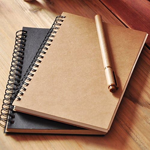 CAPA SOFT Spiral Notebook Journal 2-Pack, Blank Sketch Book Pad, Wirebound Memo Notepads Diário Planner de notebook com papel sem forro,