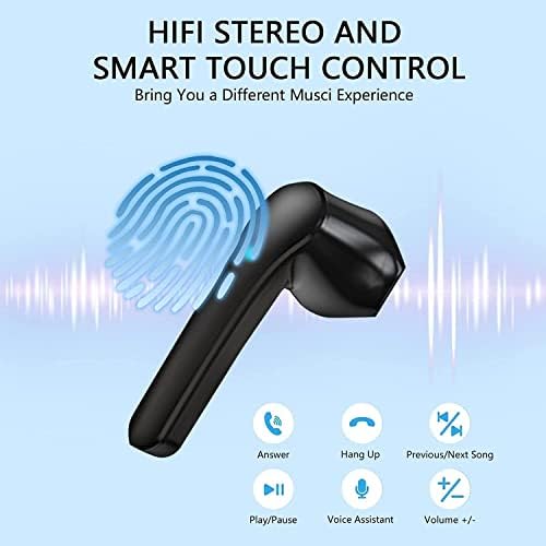 Fones de ouvido sem fio, fones de ouvido Bluetooth IPX7 Bluetooth sem fio à prova d'água com caixa de carregamento de microfone 30H Time de reprodução, pop-ups emparelhamento automático Hi-Fi aparelho de som estéreo para iPhone/samsung/iOS/Android