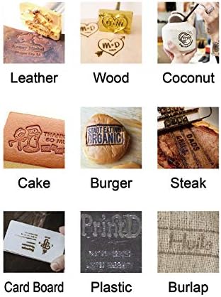 Marca de madeira personalizada Ferro, Marque de Ferro de Couro Durável, Carimbo de Calor, incluindo a alça, carimbo de design à mão