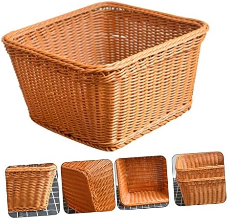 Yardwe 1pc Shopping Mall Supermarket Display Basket para cesto de vime de vime de frutas cestas de armazenamento de margem