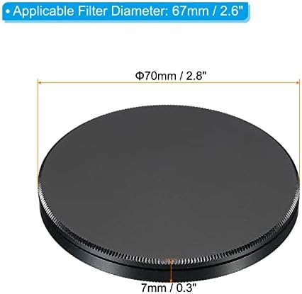 Tampa de pilha de filtro de lente Patikil de 67 mm, Caixa de proteção de filtro circular de liga de alumínio para o filtro de polarização circular de 67 mm ND, preto