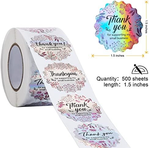Agradecemos holográficos adesivos, obrigado envelope sticker focas, obrigado por apoiar os rótulos de adesivos de pequenas empresas,
