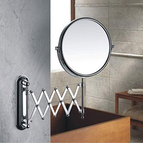 Lianxiao - Espelho de barbear de parede redondo e extensível e extensível - 360 ° Cabeça giratória, espelho de vaidade