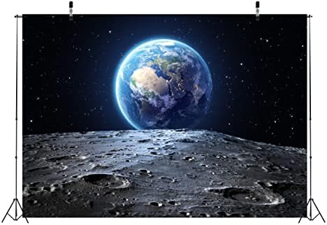 BELECO 12x10ft Fabric Space Space cenário Universo Antecedentes Superfície da Lua Terra Mobiliada por Planeta da NASA