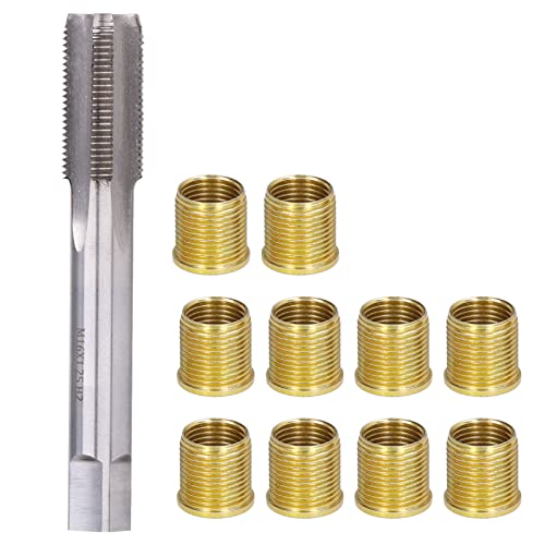 Torne de linha, ferramentas de reparo de rosca de plugue de ignição gasolina metal metal m14x1.25 inserções e kit de