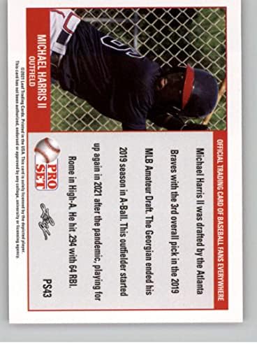 2021 PRO SET RED PS43 Michael Harris II XRC RC ROOKIE Baseball Trading Card