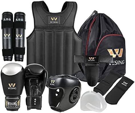 Wesing Martial Arts Protector Equipments Sanda Kitboxing Kit 8pcs Conjunto de equipamentos para homens