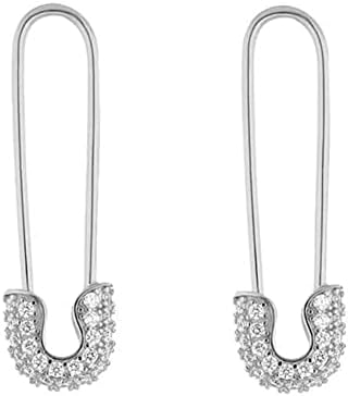 Brincos de pino de segurança minimalista para mulheres meninas homens 925 Brincos de arco de segurança de prata esterlina
