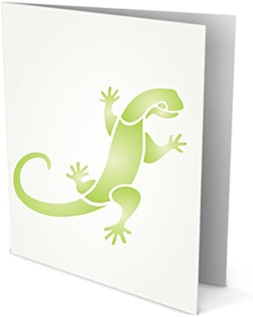 Estêncil de lagarto, 3,25 x 3 polegadas - Gekko Reptile Art Decor Stencils para cartões de pintura