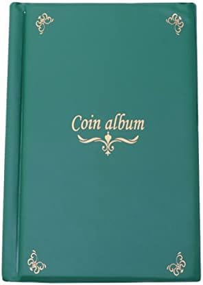 Cabilock 1PC150 Bolsões Livro de moedas Moedas Retro Organizador Dinheiro Dinheiro Album Sagre Storage Green com coleção