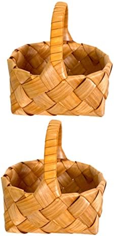 Cabilock 4 PCs Embelezamentos de cesta de flor de madeira para criar cestas de tecido Stand para casamento de cesto de cesto de flor de flor de flor de flor de flores cesto de flores marrom claro para tecer