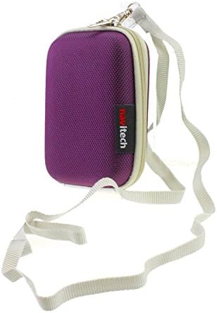 Navitech Portable portátil Purple Hard Hard Resistant Mp3 / Mini Dab FM Digital Player Radio Case / Capa Compatível com o Sangean